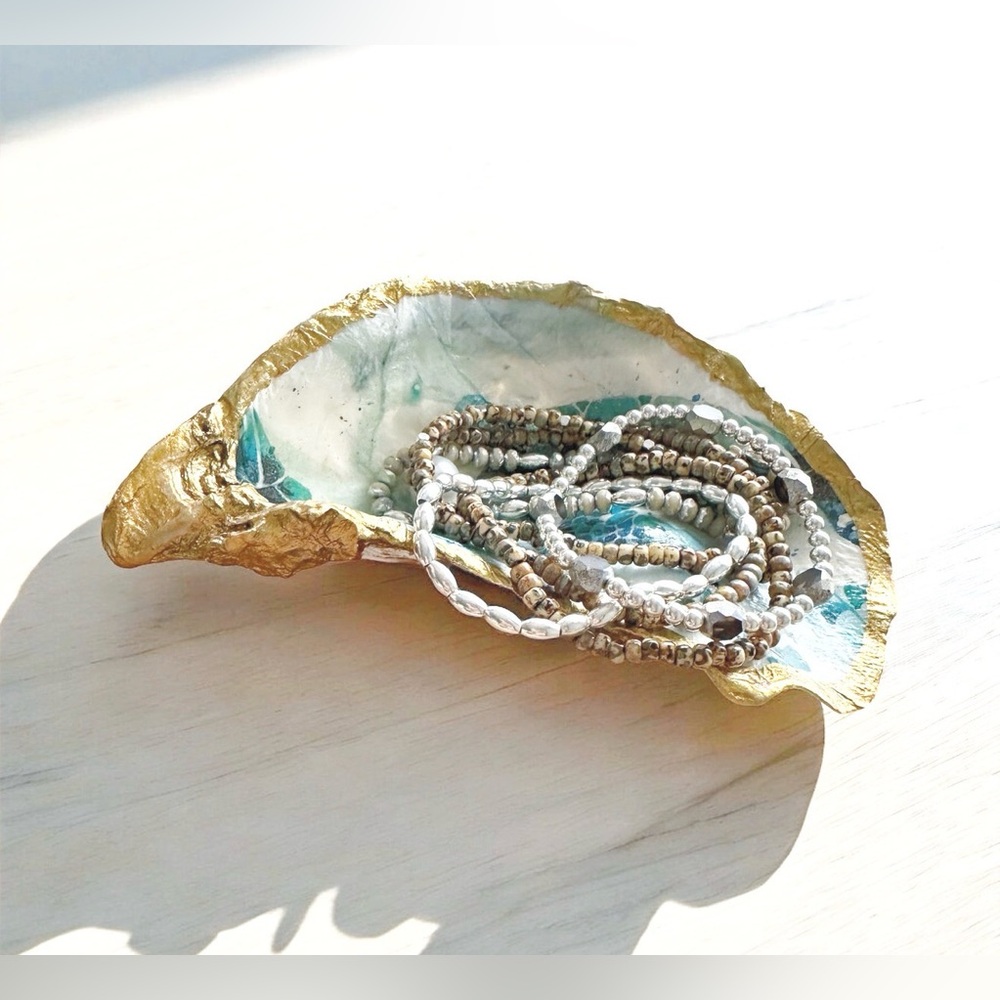 Silver Shore Stack (6 Bracelets) + Turtle Oyster … - image 3